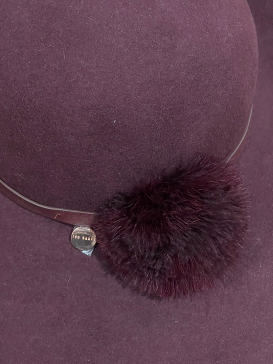 Ted Baker London Feather Pom Floppy Hat Deep Purple 100% Wool NWT main image 10